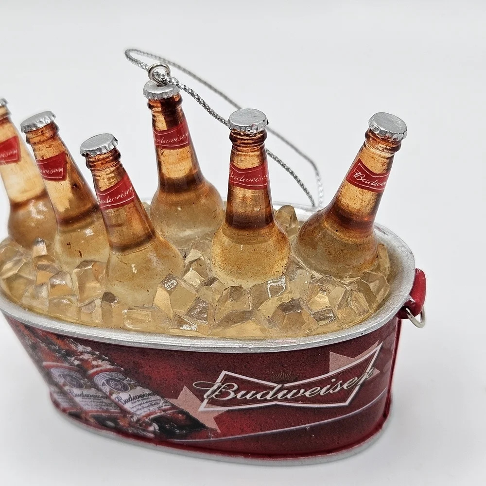 Budweiser Anheuser-Busch Bottles in Ice Bucket Tu Holiday Ornament 2013